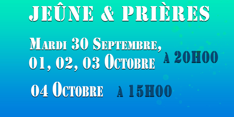 Illustration Jeûne et prières pendant 5 jours | Église Chrétienne Évangélique de Nantes Pontereau