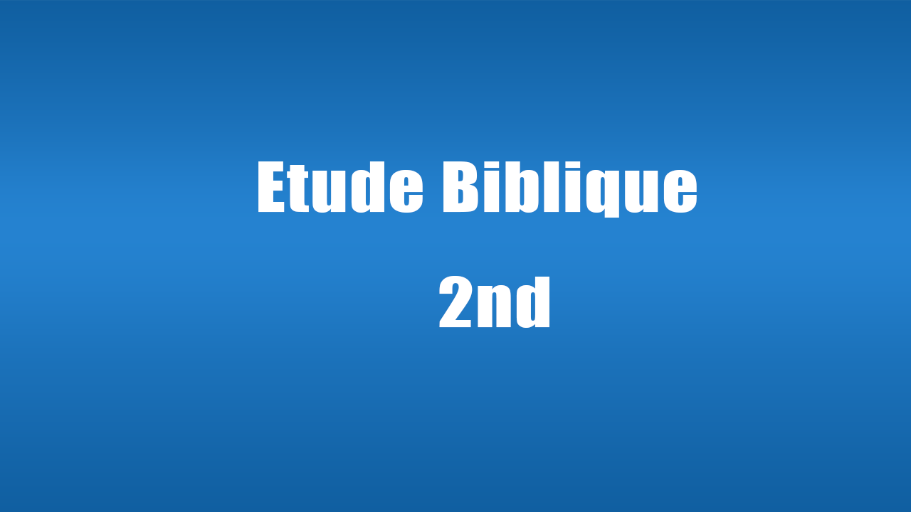 Illustration évènement Prière et étude biblique 2nd | Église Chrétienne Évangélique de Nantes Pontereau